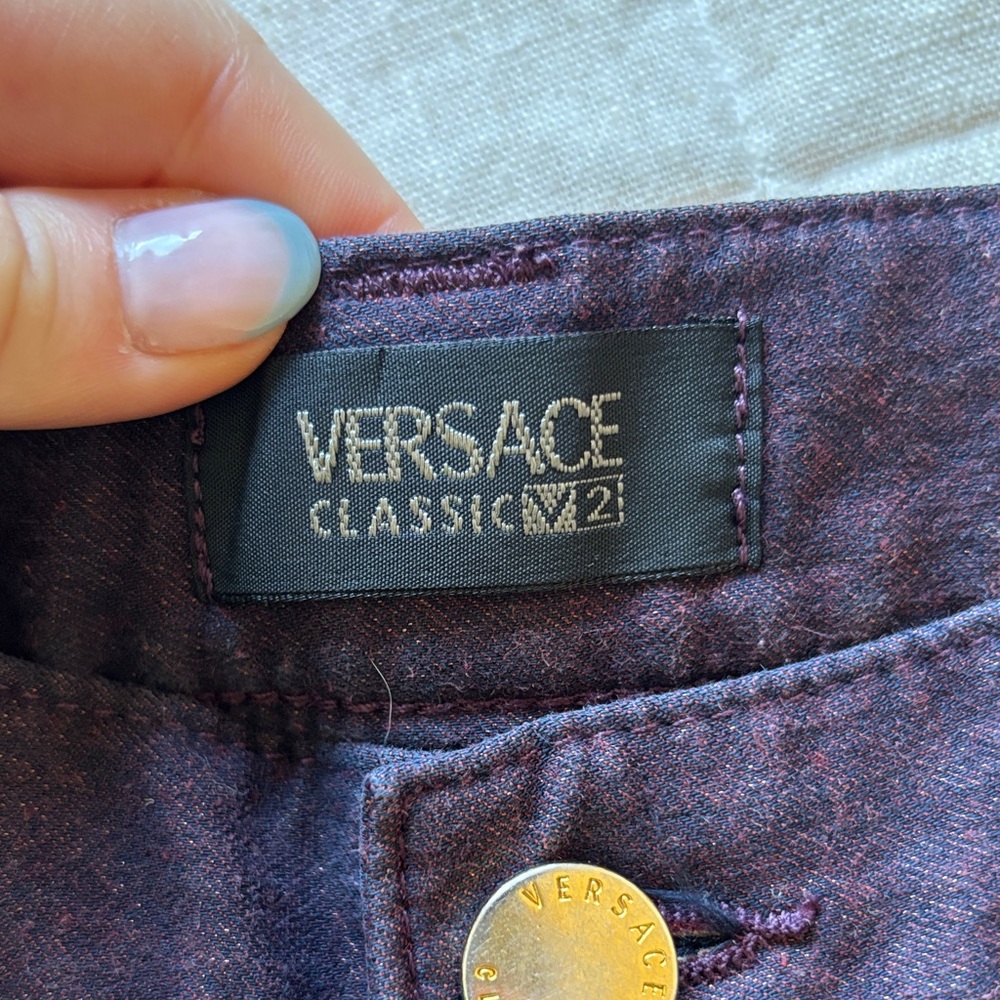 Vintage Versace Men's Dark Purple Pants - Picture 2 of 6